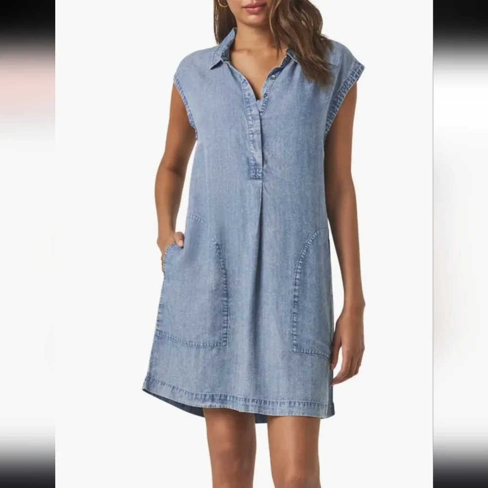 Splendid Wren Indigo Chambray Shift Minidress • NWOT 🦈 - Picture 1 of 9
